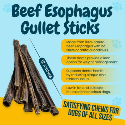 Show full view: HOTSPOT PETS 12-in Beef Gullet Sticks Dog Treats, 12 count slide 4 of 10