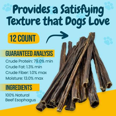 Show full view: HOTSPOT PETS 12-in Beef Gullet Sticks Dog Treats, 12 count slide 5 of 10
