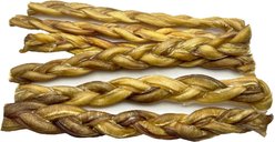 HOTSPOT PETS 12-in Braided Bully Sticks Dog Treats, 6 count