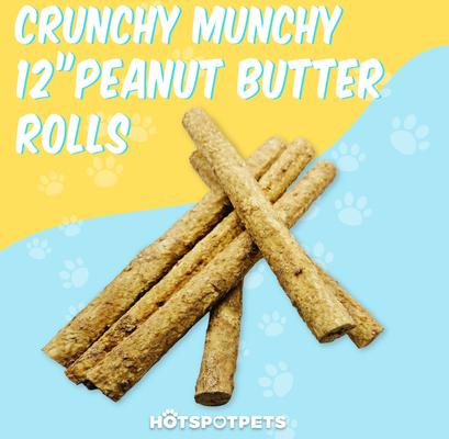 Show full view: HOTSPOT PETS 12-in Peanut Butter Crunchy Munchy Rolls Dog Treats, 8 count slide 3 of 10