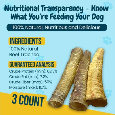 Show full view: HOTSPOT PETS 12-in Whole Beef Trachea Tubes Dog Chew Treats, 3 count slide 5 of 10