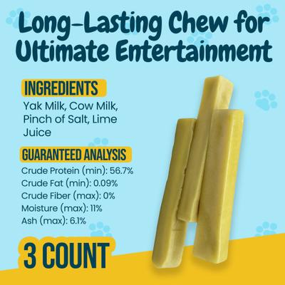 Show full view: HOTSPOT PETS 3 to 4-in Himalayan Yak Cheese Dog Chew Treats, Small, 3 count slide 5 of 11