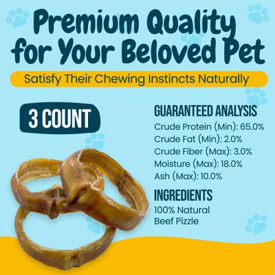 Show full view: HOTSPOT PETS 4 to 5-in Beef Bully Rings Dog Treats, Large, 3 count slide 5 of 11