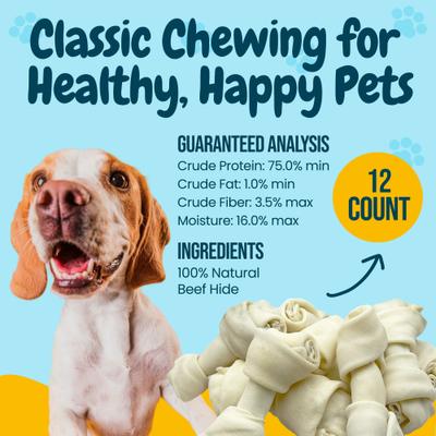 Show full view: HOTSPOT PETS 4 to 5-in Knotted Bones Rawhide Dog Treats, 12 count slide 5 of 11