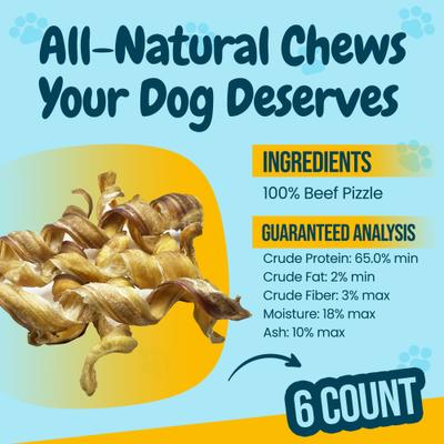 Show full view: HOTSPOT PETS 5 to 7-in Curly Bully Sticks Dog Treats, 6 count slide 5 of 9