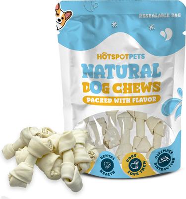 Show full view: HOTSPOT PETS 6 to 7-in Knotted Bones Rawhide Dog Treats, 12 count slide 3 of 10