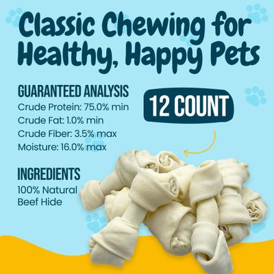 Show full view: HOTSPOT PETS 6 to 7-in Knotted Bones Rawhide Dog Treats, 12 count slide 5 of 10