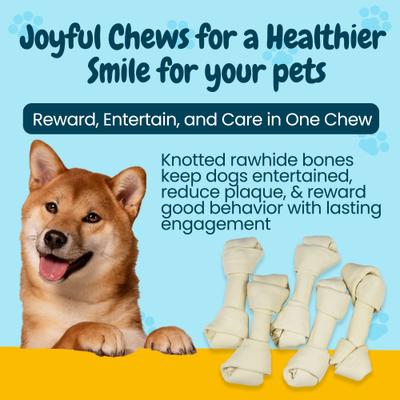 Show full view: HOTSPOT PETS 6 to 7-in Knotted Bones Rawhide Dog Treats, 12 count slide 7 of 10