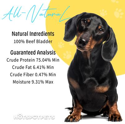 Show full view: HOTSPOT PETS 6-in Beef Bladder Stick Dog Treats, 6 count slide 8 of 10