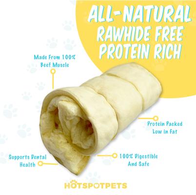 Show full view: HOTSPOT PETS 6-in Beef Cheek Roll Dog Treats, Jumbo, 8 count slide 5 of 11