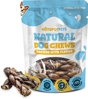 Show full view: HOTSPOT PETS 6-in Braided Beef Gullet Twist Dog Chew Treats, 3 count slide 3 of 10
