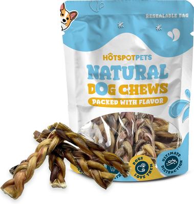 Show full view: HOTSPOT PETS 6-in Braided Bully Sticks Dog Treats, 12 count slide 3 of 8