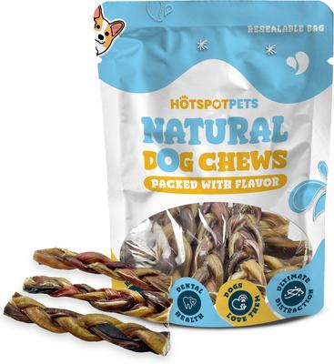 Show full view: HOTSPOT PETS 6-in Braided Bully Sticks Dog Treats, 6 count slide 3 of 8