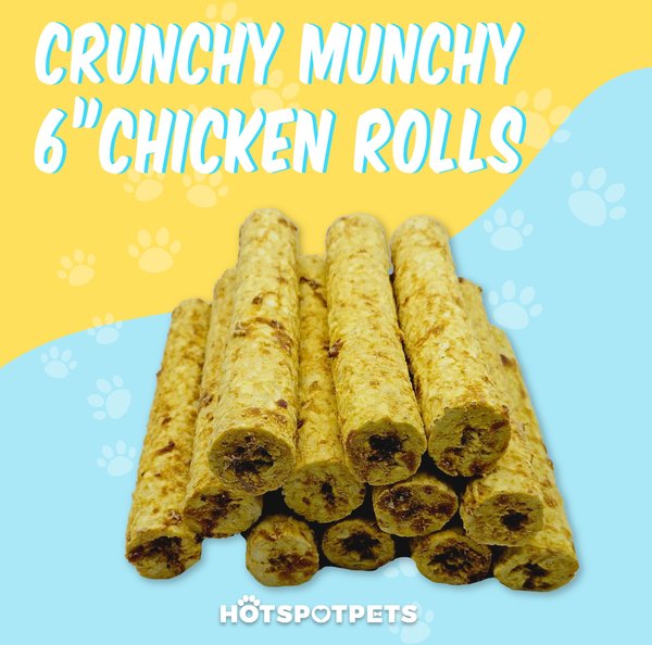 HOTSPOT PETS 6-in Chicken Crunchy Munchy Rolls Dog Treats