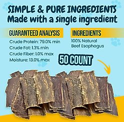 HOTSPOT PETS 6-in Flat Beef Gullet Dog Treats, 50 count slide 2 of 9