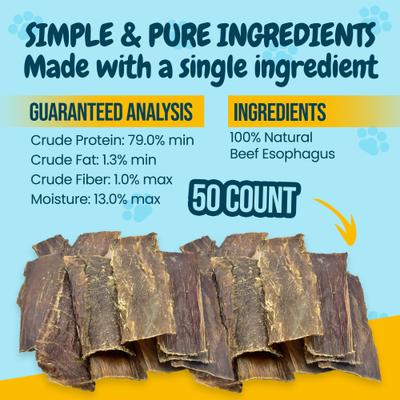 Show full view: HOTSPOT PETS 6-in Flat Beef Gullet Dog Treats, 50 count slide 5 of 10