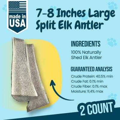 Show full view: HOTSPOT PETS 7 to 8-in Split Elk Antlers Dog Treats, Large, 2 count slide 5 of 8