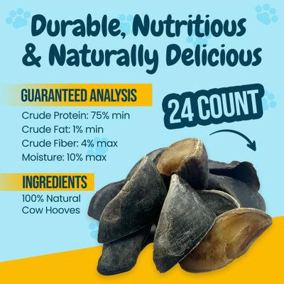 Show full view: HOTSPOT PETS Cow Hooves Dog Chew Treats, Large, 24 count slide 5 of 8