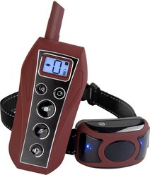 HOTSPOT PETS Ultimate Waterproof & Rechargeable 2000-ft Range Dog Training Collar, Burgundy/Black