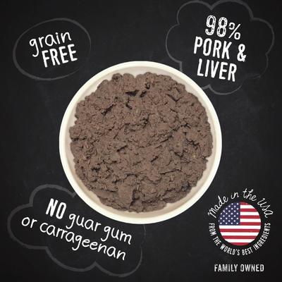 Show full view: Hound & Gatos 98% Pork & Liver Grain-Free Canned Dog Food, 13-oz, case of 12 slide 5 of 11