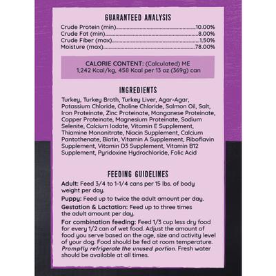 Show full view: Hound & Gatos 98% Turkey & Liver Grain-Free Dog Food, 13-oz, case of 12 slide 4 of 11