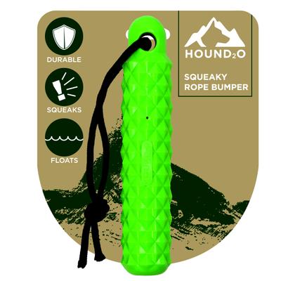 Show full view: Hound2O Rope Bumper Dog Toy, Green slide 1 of 8
