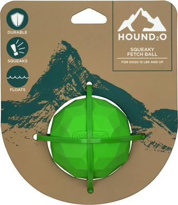 Show full view: Hound2O Squeaky Fetch Ball Dog Toy, Green, 3 count slide 2 of 8