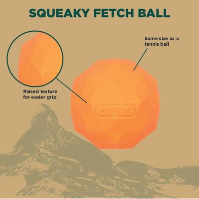 Show full view: Hound2O Squeaky Fetch Ball Dog Toy, Orange slide 4 of 8