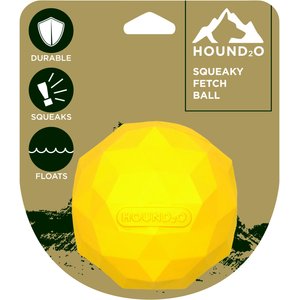 Hound2O Squeaky Fetch Ball Dog Toy, Yellow