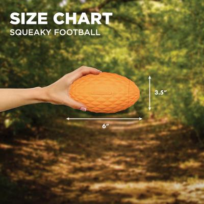 Show full view: Hound2O Squeaky Football Dog Toy, Orange slide 2 of 8