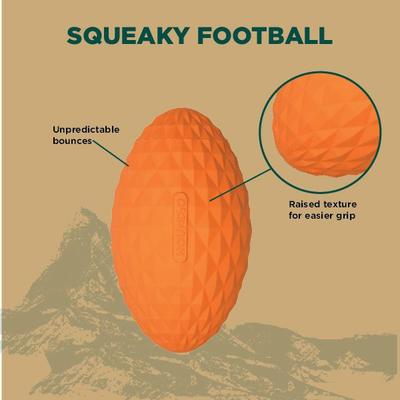 Show full view: Hound2O Squeaky Football Dog Toy, Orange slide 4 of 8