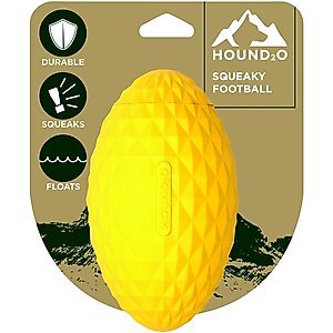 Hound2O Squeaky Football Dog Toy, Yellow
