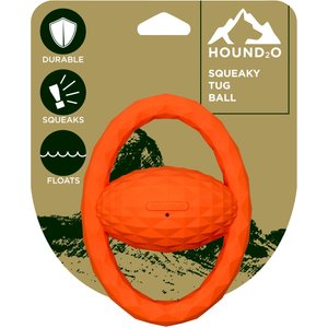 Hound2O Squeaky Tug Ball Dog Toy, Orange