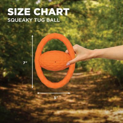 Show full view: Hound2O Squeaky Tug Ball Dog Toy, Orange slide 3 of 9