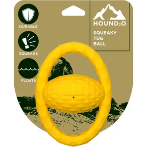 Hound2O Squeaky Tug Ball Dog Toy, Yellow