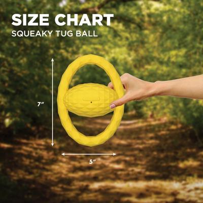 Show full view: Hound2O Squeaky Tug Ball Dog Toy, Yellow slide 4 of 8