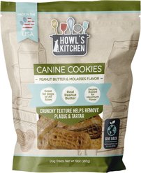 Howl's Kitchen Canine Cookies Peanut Butter & Molasses Flavor Dog Treats, 10-oz