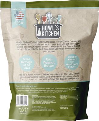 Show full view: Howl's Kitchen Canine Cookies Peanut Butter & Molasses Flavor Dog Treats, 10-oz slide 3 of 10