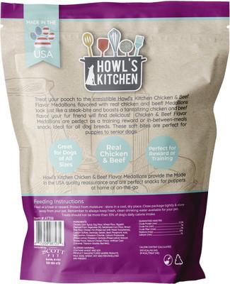 Show full view: Howl's Kitchen Meaty Medallions Chicken & Beef Flavor Dog Treats, 12-oz bag slide 3 of 10