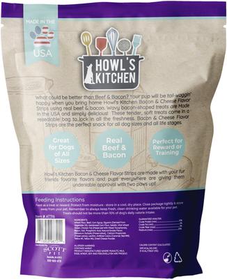 Show full view: Howl's Kitchen Meaty Strips Bacon & Cheese Flavor Dog Treats, 6-oz bag slide 3 of 10