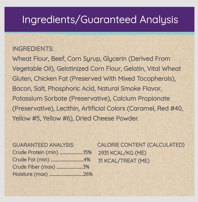 Show full view: Howl's Kitchen Meaty Strips Bacon & Cheese Flavor Dog Treats, 6-oz bag slide 7 of 10