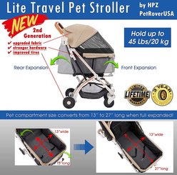 HPZ Pet Rover Lite Premium Light Travel Airline-Compatible Pet Stroller, Taupe slide 2 of 9