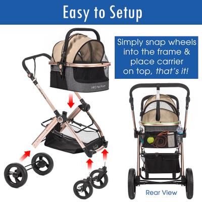 Show full view: HPZ Pet Rover Luxury Carrier, Car Seat & Pet Stroller, Taupe slide 9 of 10