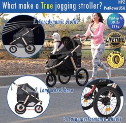 HPZ Pet Rover Run Performance Jogging Dog & Cat Stroller, Black slide 2 of 9
