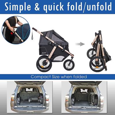 Show full view: HPZ Pet Rover Run Performance Jogging Dog & Cat Stroller, Black slide 6 of 10