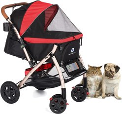HPZ Rover G2 Premium Expandable No-Zip Dog & Cat Stroller, Red