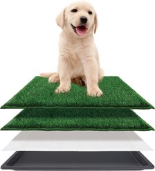 HQ4US 4LEGS Odorless Artificial Grass Mats Dog & Cat Potty Training System with Tray, Small slide 1 of 9