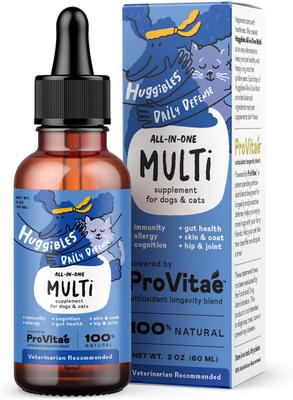 Show full view: Huggibles All-in-One Multi Chicken Flavored Liquid Multivitamin for Dogs & Cats, 2-fl oz bottle slide 1 of 5