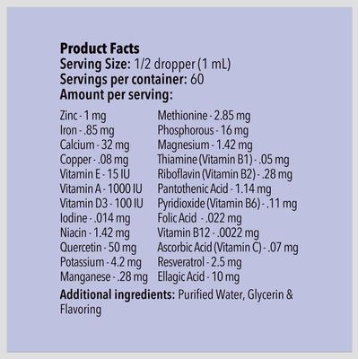 Show full view: Huggibles All-in-One Multi Chicken Flavored Liquid Multivitamin for Dogs & Cats, 2-fl oz bottle slide 3 of 5