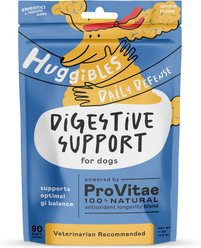 Huggibles Digestive Support with Probiotics Chicken Flavored Soft Chew Digestive Supplement for Dogs, 90 count